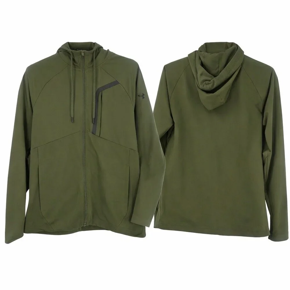 🫒 Under Armour Sportstyle Elite 4-Way Stretch Jacket Olive S 🫒 - Picture 7 of 8